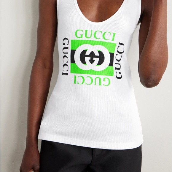 Gucci cotton Logo Tank Top NWT - Picture 7 of 11